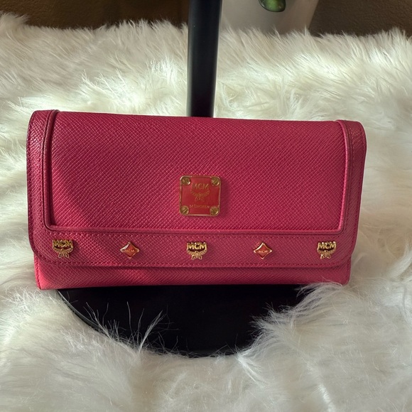 MCM Pink Leather Women's trifold long wallet - Picture 6 of 11